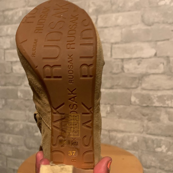 Rudsak boots Suede open toe beige size 6.5 US - Picture 8 of 8